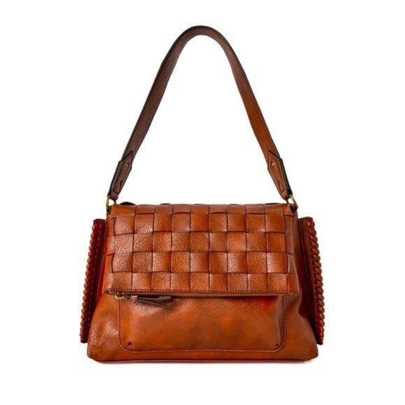 Time and Tru Handbags - NWOT Woven Brown Woven Time & Tru Heidi Flap Shoulder Hand Bag Braided Detail